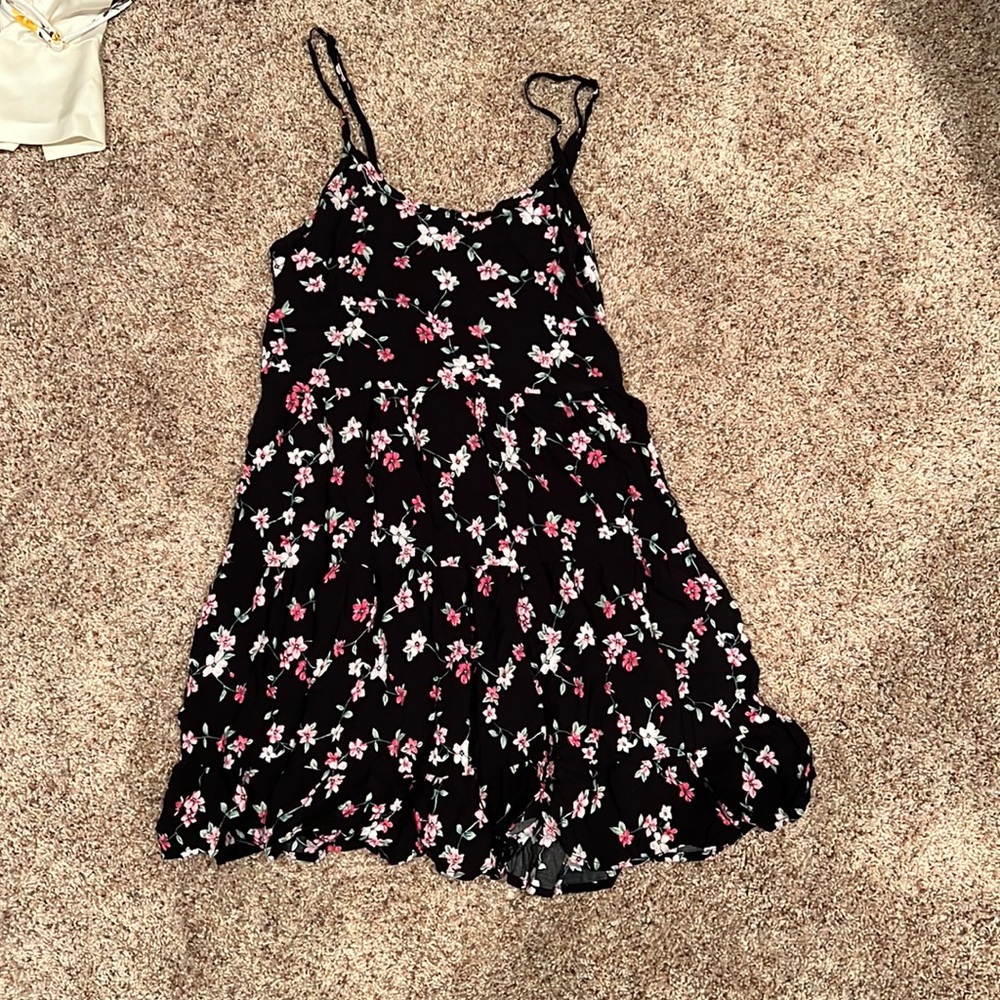 Black floral sun Dress
